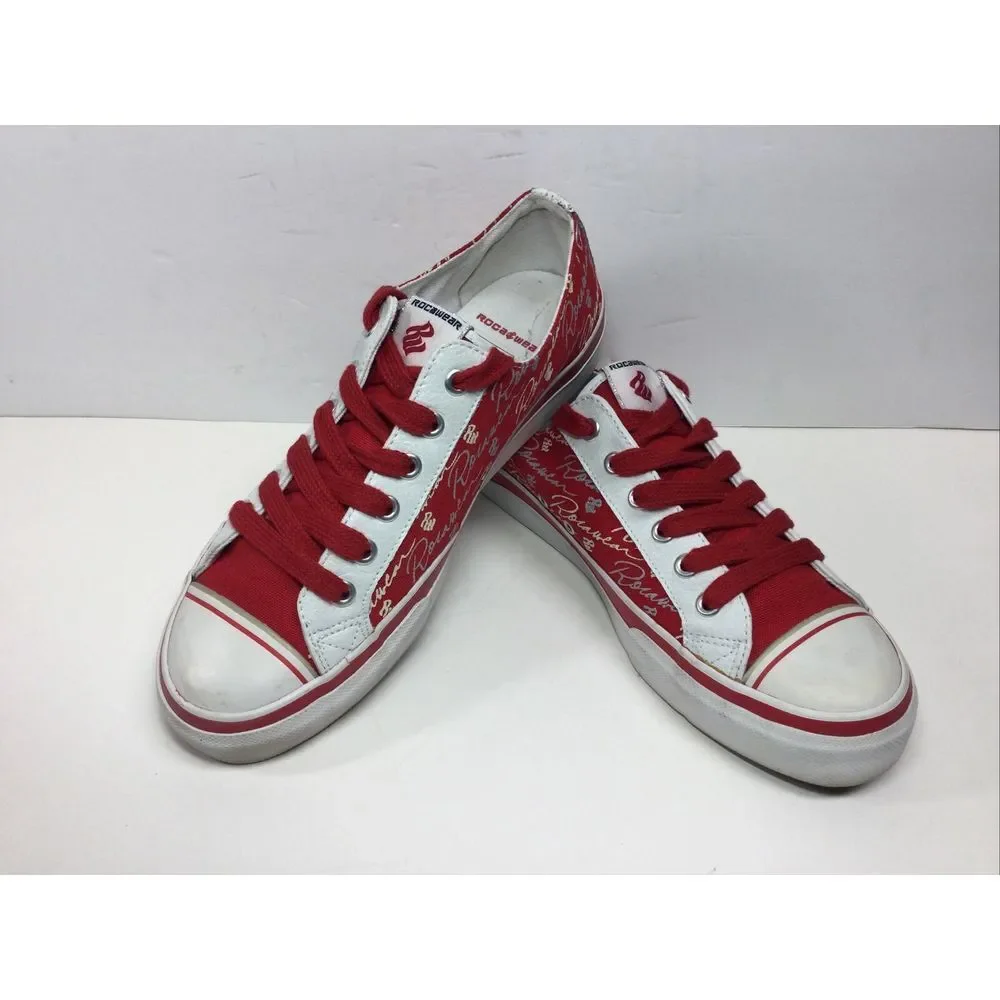 Roca Wear Pro Keds Fashion Sneakers Sz 9.5 Womens red white logo Designer Shoes